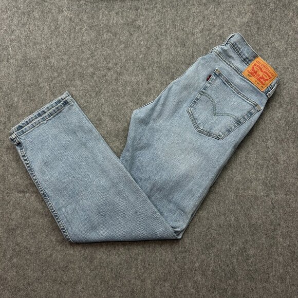 Levi's 505 Regular Fit Straight Leg Jeans Men's Size 36 X 30 Light Wash Denim - Picture 1 of 12